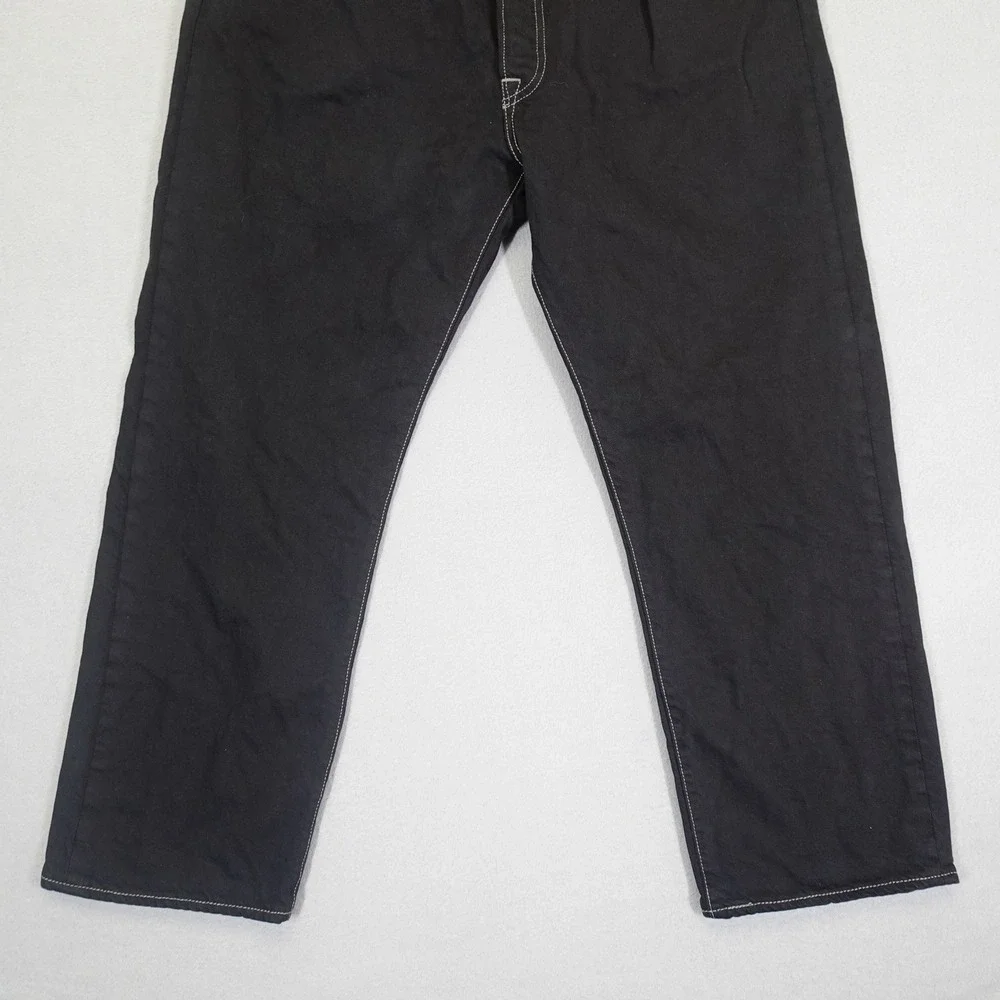 Levi's 501 Jeans Mens 38x32 Black Original Fit Straight Leg Denim